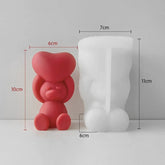 3D Teddy With Holding Heart Handmade Mould HM0110